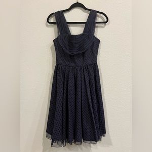 Anthropologie Girls from Savoy navy blue dress with tulle detail. NWT